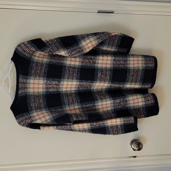 VTG PAUL HARRIS 1980s Oversized Checkered Plaid Mohair Grunge Sweater - Picture 3 of 5